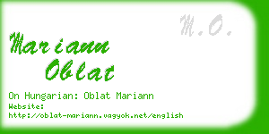 mariann oblat business card